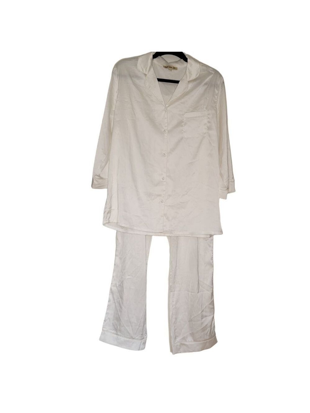 Women's Belle Vere Notte White Pajama Set Large